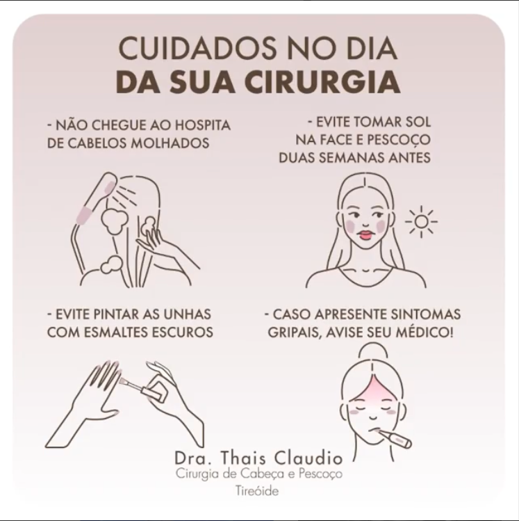 Cuidados no dia da sua cirurgia